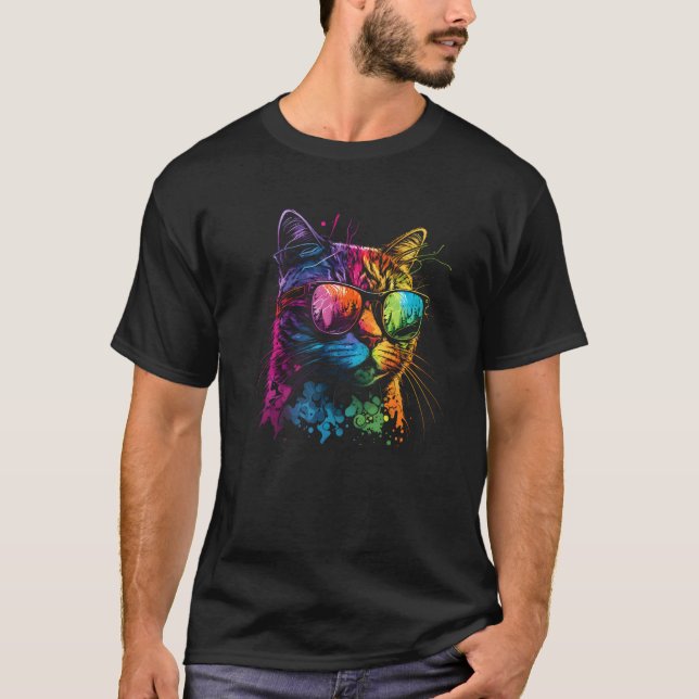 T-shirt Gay Pride Cat Animal  LGBT Pride Month Cute Equali (Devant)