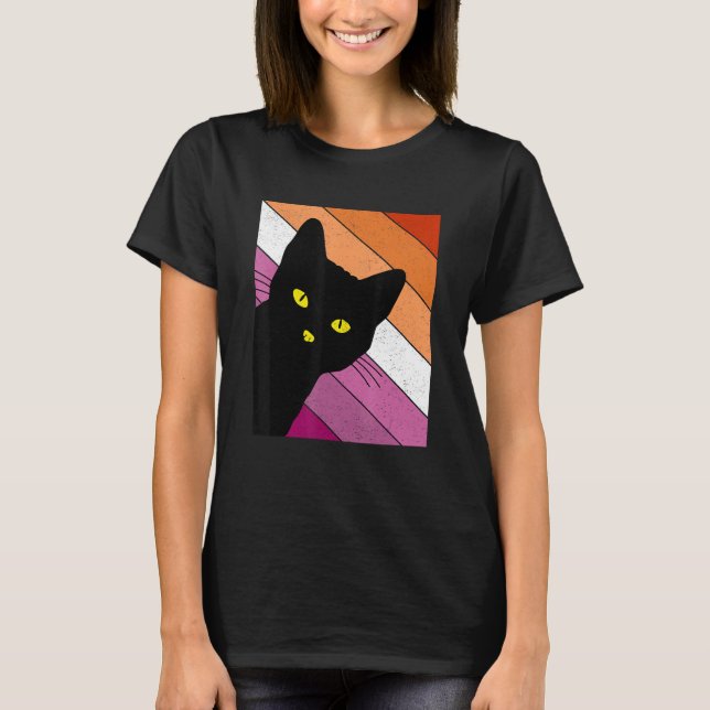 T-shirt Gay Pride Cat Lesbian Rainbow Flag LGBTQ Cat Mom C (Devant)