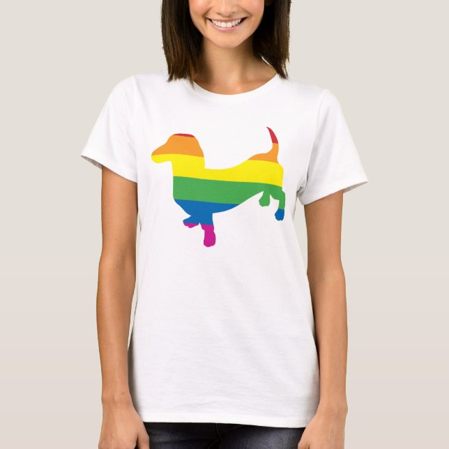 T-shirt Gay pride Dachshund/Wiener (Devant)