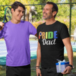 T-shirt Gay Pride Dad LGBTQ Father's Day<br><div class="desc">Proud LGBTQ Father's Day gift that reads GAY PRIDE DAD in rainbow on a cool black shirt.</div>
