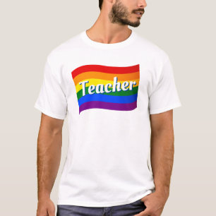 T-shirt Gay pride de l'enseignant du drapeau arc-en-ciel L
