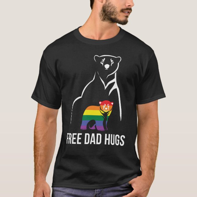 T-shirt Gay pride de papa de bras LGBT Rainbow Men (Devant)