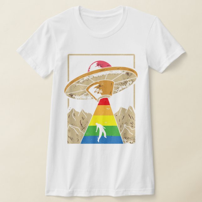 T-shirt Gay pride d'enlèvement Alien Gaylien Lgbt (Poser)