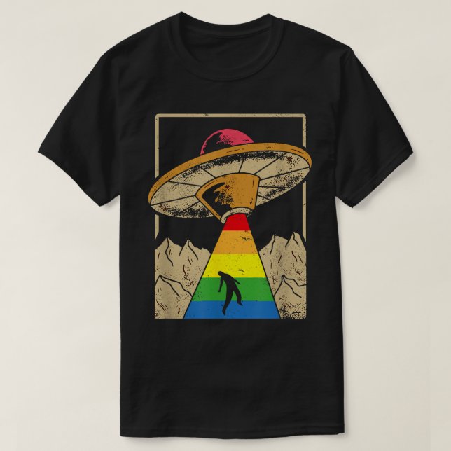 T-shirt Gay pride d'enlèvement Alien Gaylien Lgbt (Design devant)