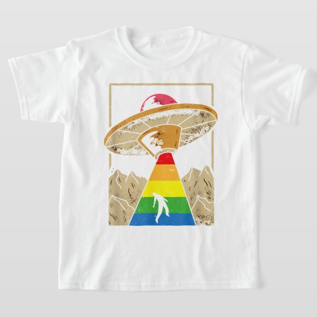 T-shirt Gay pride d'enlèvement Alien Gaylien Lgbt (Poser)