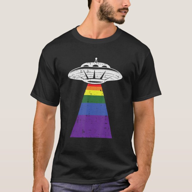 T-shirt Gay pride D'Enlèvement D'Aliens Lgbt Q Gaylien Ufo (Devant)
