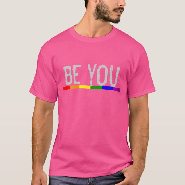 T-shirt Gay pride drapeau arc-en-ciel soyez vous (Devant)