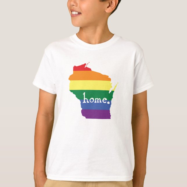 T-shirt Gay pride du Wisconsin| Carte de la maison (Devant)