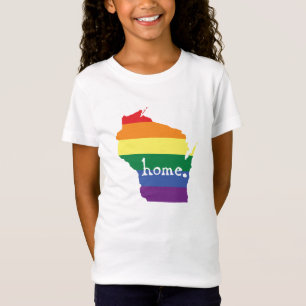 T-Shirt Gay pride du Wisconsin Carte de la maison