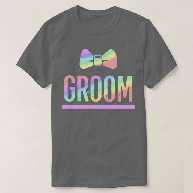 T-shirt Gay Pride Enterrement de Vie de Garçon noeud papil (Design devant)