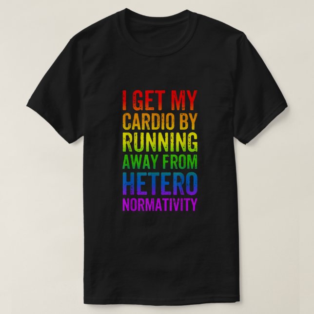 T-shirt Gay pride Funny Cardio Gym LGBT Sensibilisation Ar (Design devant)