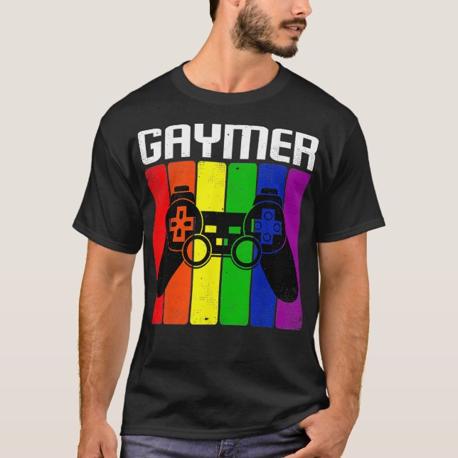 T-shirt Gay pride Gaymer Rainbow Fier Cool LGBTQ LGB (Devant)