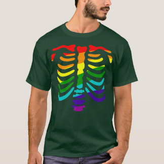 T-shirt Gay pride homo-sexuel, Halloween Skeleton Ribcage