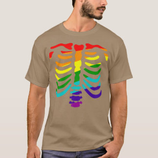 T-shirt Gay pride homoseuse, halloween squelette ribcage r