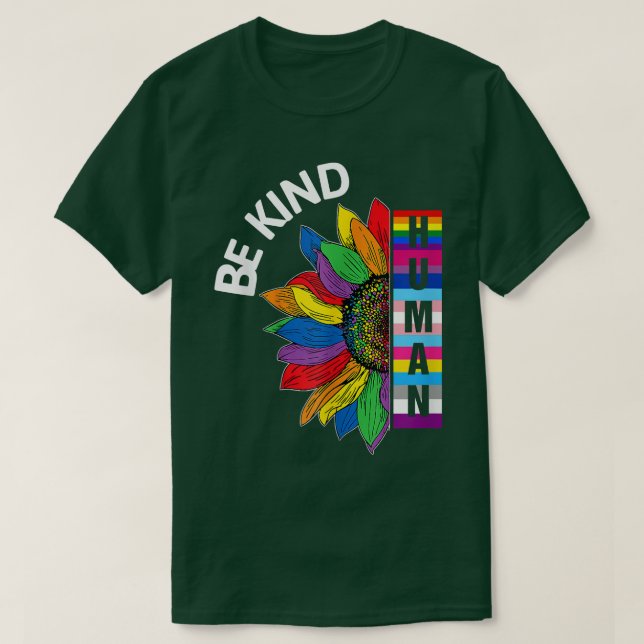 T-shirt Gay pride humain, Arc-en-ciel tournesol genre LGBT (Design devant)