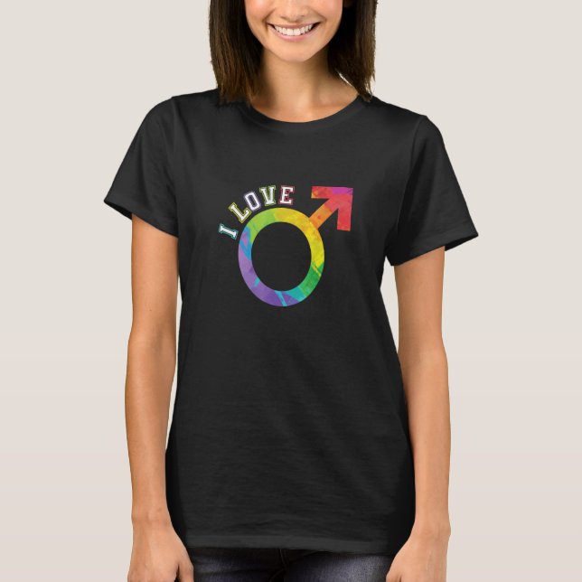 T-shirt Gay pride I Love Men (Devant)