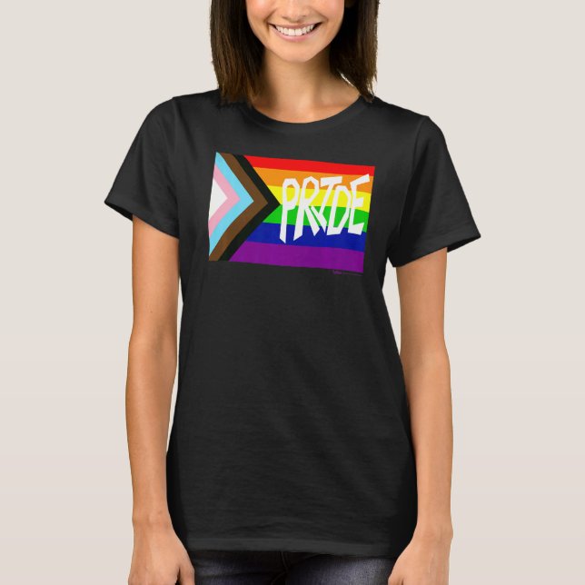 T-shirt Gay pride indicateur de progression Rainbow Word 6 (Devant)