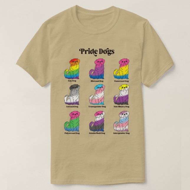 T-shirt Gay pride Kawaii Chien Anime LGBTQ Genderfluide Tr (Design devant)