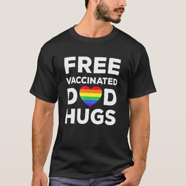 T-shirt Gay pride Lesbienne Libre Vacciné Papa Serres Lgbt (Devant)