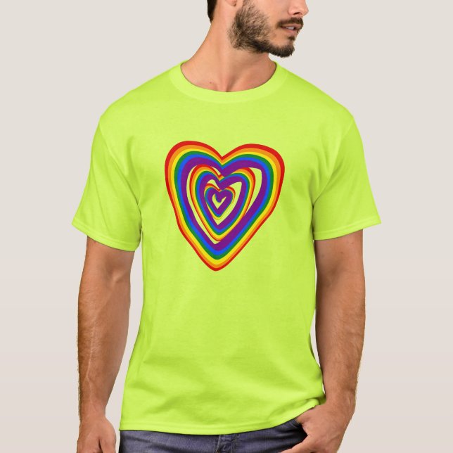 T-shirt Gay pride LGBT Arc-en-ciel Coeurs jolies LGBTQ (Devant)