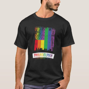T-shirt Gay pride Lgbt Lgbtq Rainbow City Skyline Philadel