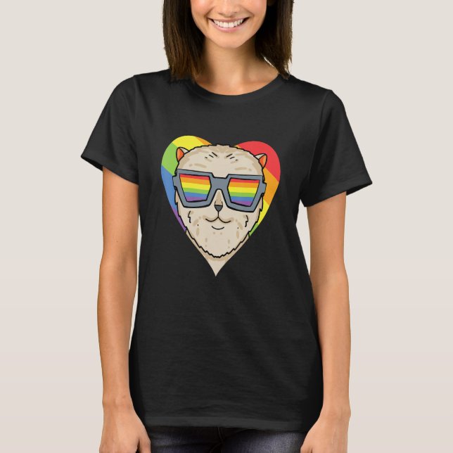 T-shirt Gay Pride LGBT Rainbow - Dog Breed Pomeranian - LG (Devant)