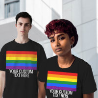 Gay pride LGBT Rainbow Stripes Texte personnalisé