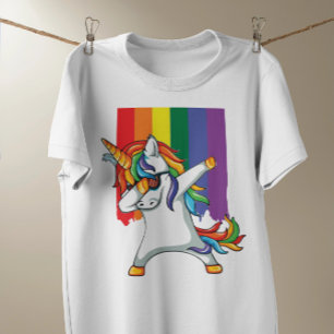 T-shirt Gay pride LGBT Rainbow Unicorn Dabber
