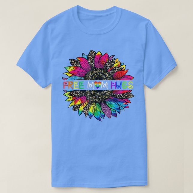 T-shirt Gay pride Libre Maman Hugs Sunflower LGBT  (Design devant)