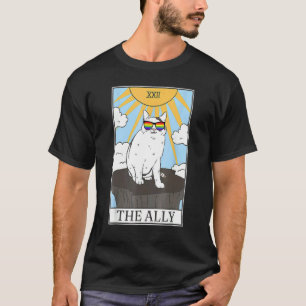 T-shirt Gay Pride Lunettes de soleil Ally Cat Carte Tarot