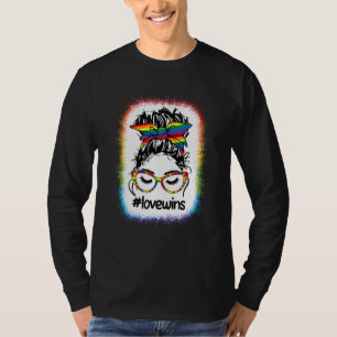 T-shirt Gay pride Messy Bun Rainbow Loins Lgbt Lgbtq L
