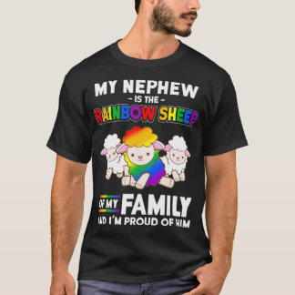 T-shirt Gay pride Mois Cadeau Mon Nephew est Rainbow Sheep