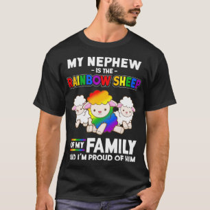 T-shirt gay pride Mois Cadeau Mon neveu est le mouton arc-