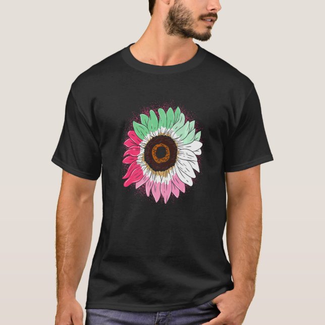 T-shirt Gay pride Mois Tournesol Abrosexuel Drapeau Lgbtq  (Devant)