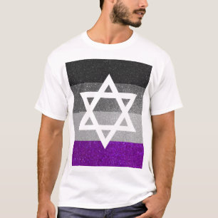 T-shirt Gay pride Parties scintillant Asexuel Juif Étoile 