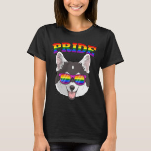 T-shirt Gay pride Pomsky Dog Husky Mélangé Poméranien Avec