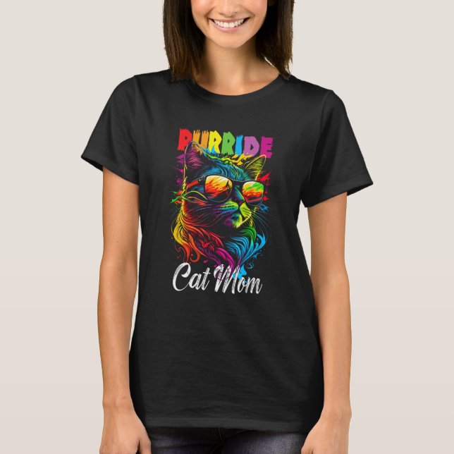 T-shirt Gay pride Purride Chat Mère LGBT Pride Mois mignon (Devant)