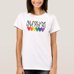 T-shirt Gay pride rainbow flag coeurs tout pour amour lgbt