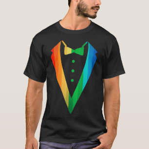 T-shirt gay pride Rainbow Graphic Tuxedo Hommes Femmes