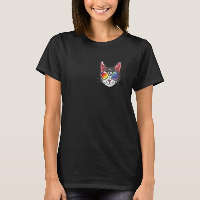 T-shirt Gay pride Rainbow Lgbt Cool Chat (Devant)