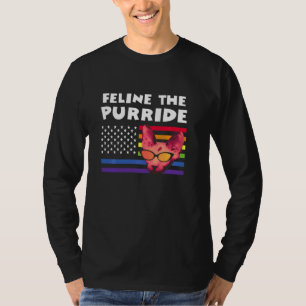 T-shirt Gay pride Rainbow Lgbt Feline Le Purride Cat Amer