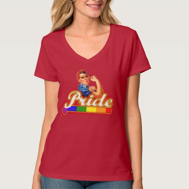 T-shirt Gay pride Rosie le Riveter (Devant)