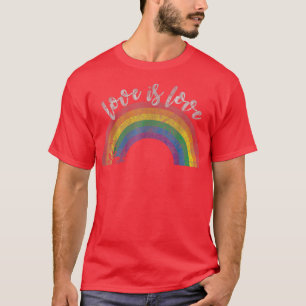 T-shirt Gay pride Vintage arc-en-ciel LGBT L'amour est amo