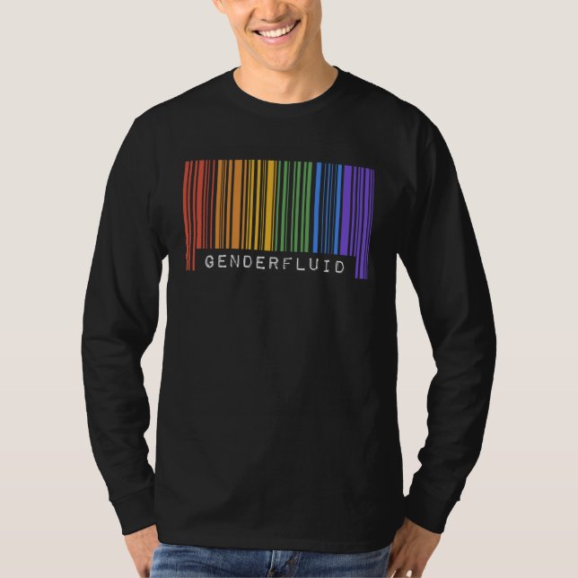 T-shirt Gay Queer Code-Barres Fierté Genderfluid Esthétiqu (Devant)