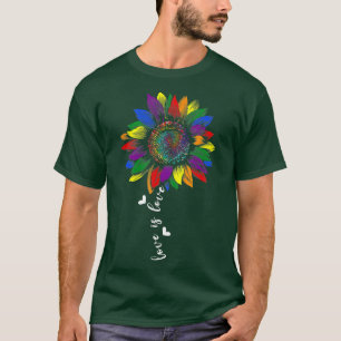T-shirt Gay Rainbow Sunflower L'amour est l'amour LGBT Les