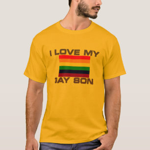 T-shirt Gay Support l love mon fils gay rainbow flag