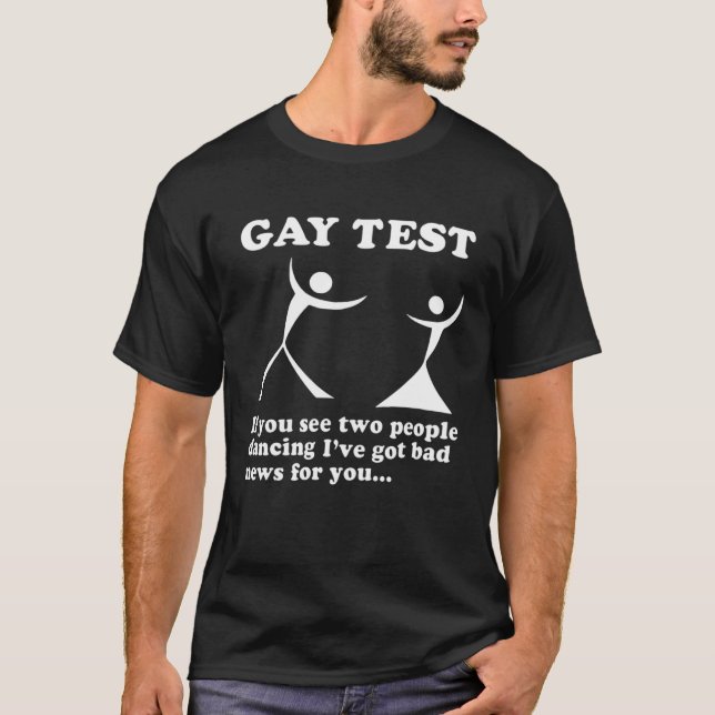 T-shirt Gay Test If You See Two People Dancing (Devant)