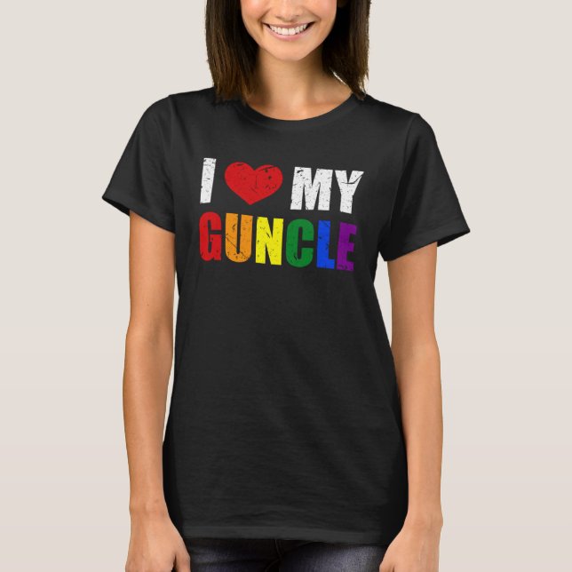 T-shirt Gay Uncle Guncle Pride Month LGBT homosexual Rainb (Devant)