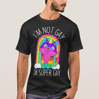 T-shirt Gay Unicorn Chat LGBT Pride Drapeau Je ne suis pas