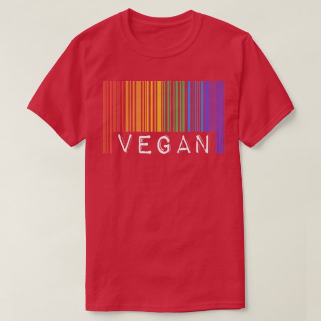 T-shirt Gay Vegan Pride Flag Barcode Queer Rainbow LGBTQ  (Design devant)